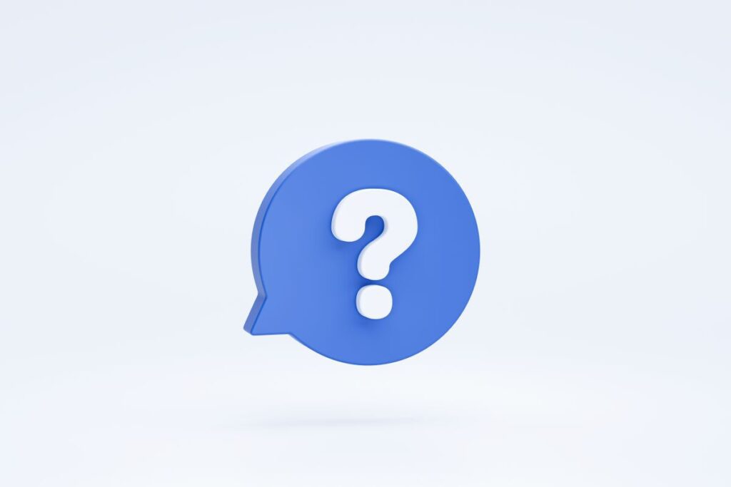 Ponto de interrogação em balão de fala representando o post sobre como fazer perguntas em inglês